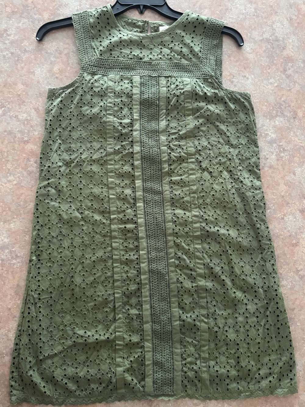 GAP Olive Green Eyelet Shift Mini Dress